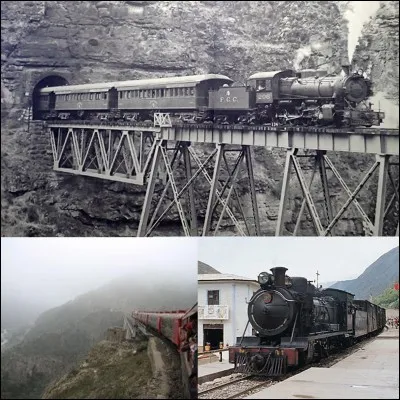 Lettre « V » Comme « Voyages » et oublions les autres lettres !
Vous voulez vous dépayser pour pas cher ? Eh bien, je vous propose ce voyage en train ! Rendez-vous à Lima (Pérou) et prendre ce train qui vous amènera à Huancayo (Pérou). Il ne vous en coûtera que 50 Euros et vous pourrez dire que vous avez atteint l'altitude du Mont Blanc, enfin un peu plus !
Comment se nomme ce train ?