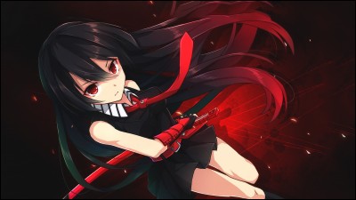 Encore une belle fille qui n'a pas peur d'utiliser une épée pour combattre ses adversaires. Ses yeux, d'un rouge sang, font penser à ceux d'un démon, si bien qu'on l'a surnomme "Akame, le démon de l'épée Musarame". D'après vous, dans "Akame ga Kill!", que veut dire le "Aka" de "Akame" ?