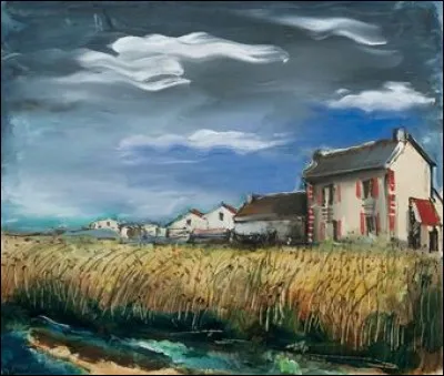 Qui a peint "Champ de blé et maisons" ?