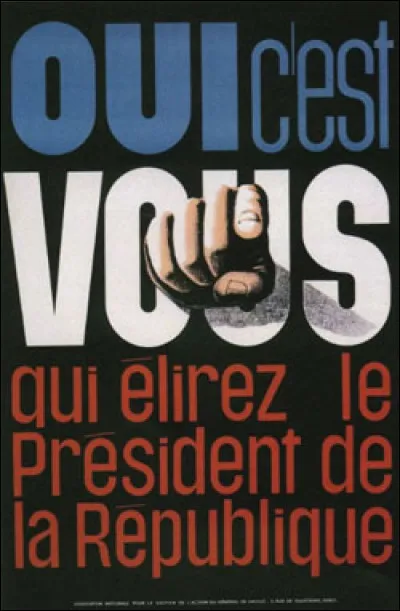 Un 28 octobre, les Fran&ccedil;ais approuvent par r&eacute;f&eacute;rendum le principe de l'&eacute;lection directe du pr&eacute;sident de la R&eacute;publique. En quelle ann&eacute;e a lieu ce r&eacute;f&eacute;rendum ?