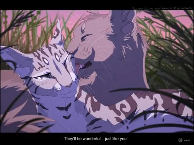 Plume Grise rejoindra bientôt le Clan de la Rivière pour élever ses petits avec l'aide de Pelage de Mousse une reine du Clan de la Rivière pour qu'elle allaite ses chatons. Ils deviendront bientôt des apprentis sous le nom de ...