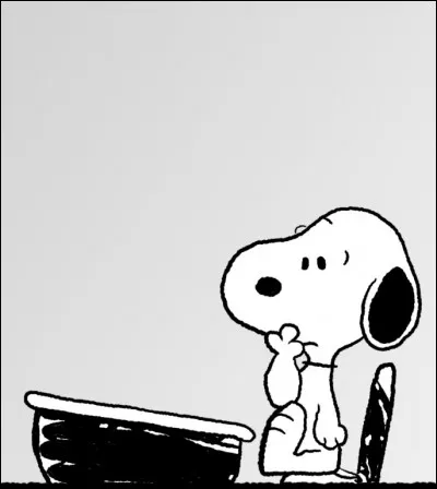 Snoopy, lui, est en classe d'arts plastiques.
- Snoopy, sur quel support est représentée "La Joconde" ?