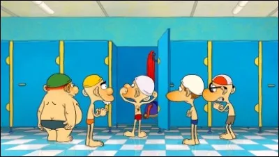Titeuf, lui, se retrouve à la piscine pour le cours de sport.
- Titeuf, parmi ces nages, laquelle ne fait pas l'objet d'une épreuve de natation unique aux Jeux Olympiques ?
