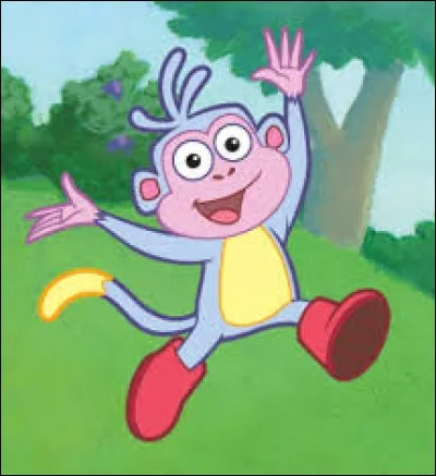 De qui ce singe violet est-il le compagnon dans un célèbre dessin animé ?