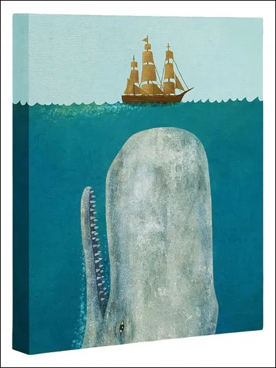 Ce tableau s'intitule sobrement "The whale" (la baleine). Il semble sorti tout droit du film... ?