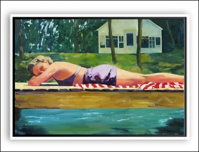 Cette peinture titrée "At the lake" (Au lac) rappelle tout à fait, en moins "chic", le film... ?