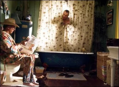 Cherchant à quitter la douche et la baignoire, c'est Robert De Niro, ex-agent de la CIA, en visite dans la belle-famille de sa fille. Coincé et toujours sous contrôle, il souffre de la confrontation avec un couple bohême, naturel et débridé. Assis sur le trône, tout à fait cool, c'est... ?