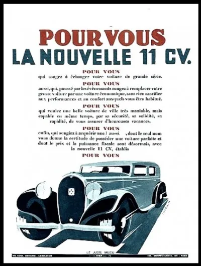 Quelle marque de voiture est représentée sur cette affiche ?