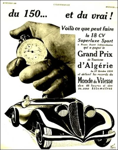 Quelle marque de voiture est représentée sur cette affiche ?
