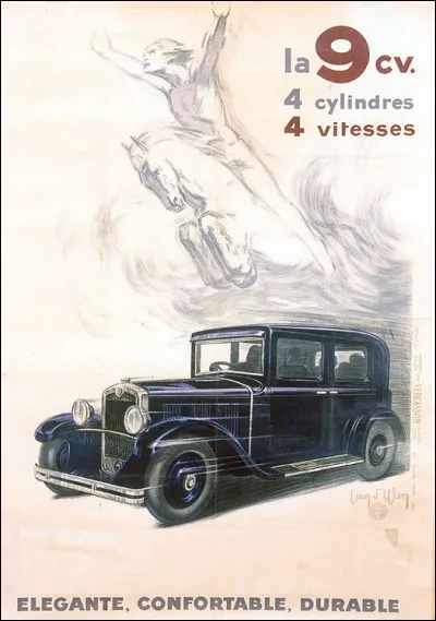 Quelle marque de voiture est représentée sur cette affiche ?