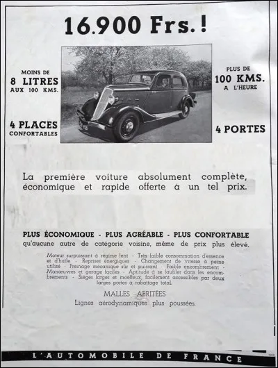Quelle marque de voiture est représentée sur cette affiche ?