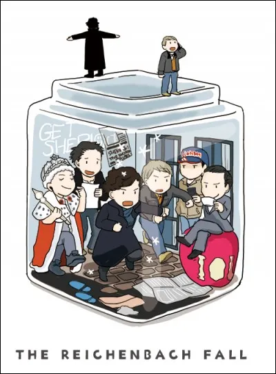 Sur quoi Moriarty écrit-il «Get Sherlock» ? («La Chute du Reichenbach»)