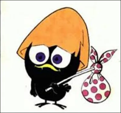 Personnage du dessin animé italien, notre poussin est un personnage malchanceux, le seul de sa portée à être noir. Pourtant, notre poussin est foncièrement honnête et de bonne fois même s'il a l'aspect du vilain petit poussin noir : c'est vraiment trop injuste dixit-il !