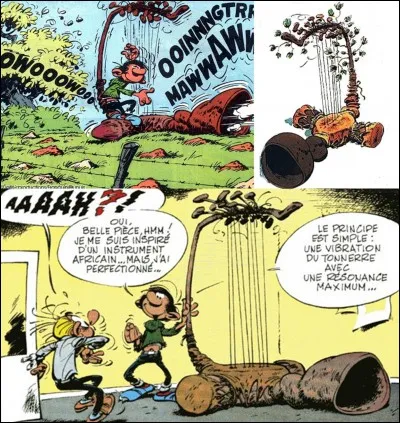 Une invention de Gaston provoqua l'effondrement de l'immeuble du journal et une coupure d'eau et d'électricité pour une partie de la ville. Cette invention exista en plusieurs formes tout aussi dangereuses les unes que les autres.
Quelle est cette invention ?