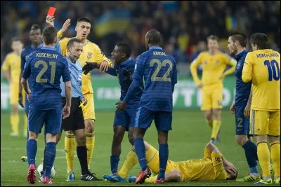 Quels ont été les scores des barrages de la France en 2014 contre l'Ukraine ?