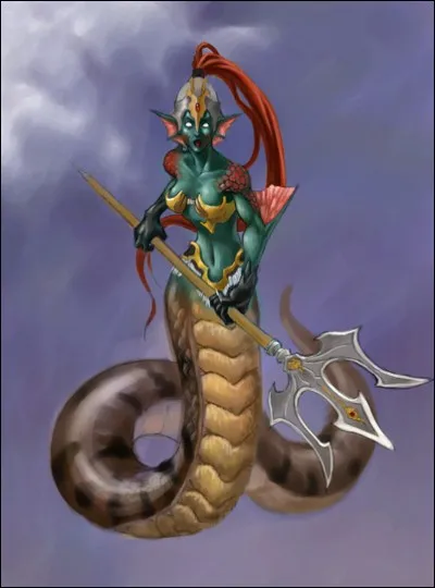 Monstre à queue de serpent qui dévore les enfants.