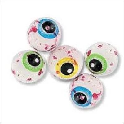 Pour les enfants plus grands, je leur propose ces yeux injectés de sang. Quel genre de bonbon est-ce ?