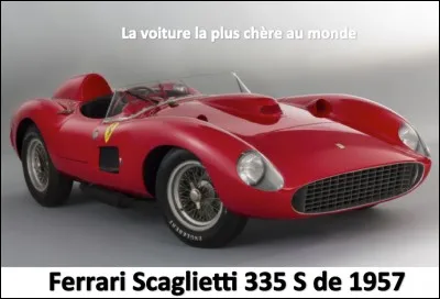 Quel prix la Ferrari 335 S Scaglietti de 1957 a-t-elle atteint lors d'une vente aux enchères ?
