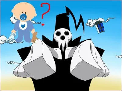 Je sais, je ne fais pas très peur pour un monstre. Mais je suis tout de même très fort ! On m'appelle Shinigami-sama ! J'ai même réussi à avoir un fils. Comment s'appelle-t-il d'ailleurs ?