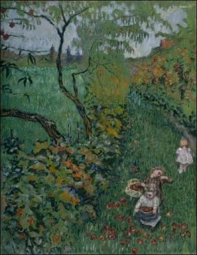 Qui a peint ce tableau intitulé "La cueillette des pommes" ?
