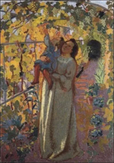 Qui a peint "Mère et enfant sous la vigne" ?