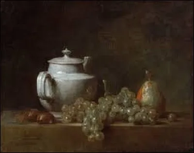 A qui doit-on cette "nature morte avec un verre d'eau, raisins, châtaignes et une poire" ?