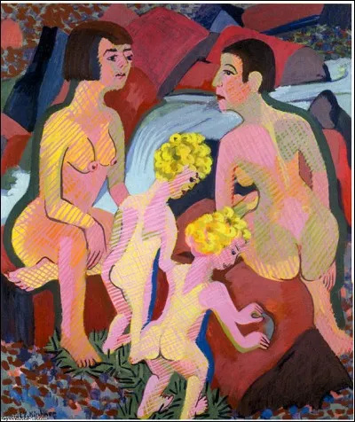 Qui a peint "Femme et enfants au bain" ?