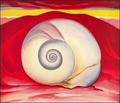 Qui a peint "Colline rouge et coquillage blanc" ?