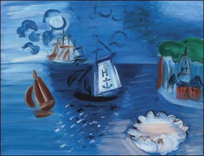 Qui a peint "Composition, bateaux, coquillage dans la baie de Saint Adresse" ?