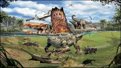 Le Spinosaurus ci-dessus était un animal semi-aquatique d'une longueur de :