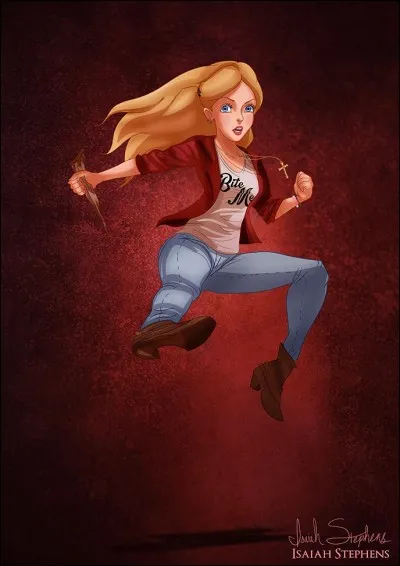 Qui est d&eacute;guis&eacute;e en personnage de la s&eacute;rie " Buffy contre les vampires " ?
