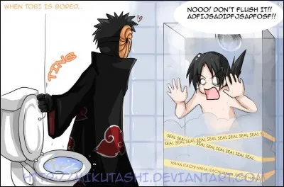 Oh ! Oh ! Itachi n'est pas ravi et il a raison. Qui s'apprête à lui faire une blague de mauvais goût ?