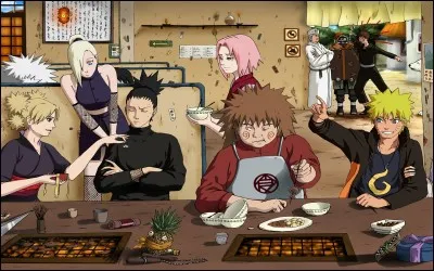 Après une grande matinée de travail, rien de mieux qu'un bon déjeuner chez Ichiraku. Mais qui semble se disputer avec ce dernier car il ne peut faire rentrer son chien ?