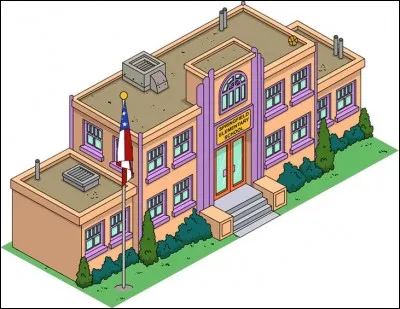 Quel est ce bâtiment où Bart, Lisa et leurs amis se rendent tous les jours ?
