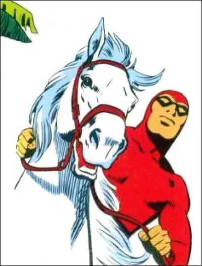 Il est le premier justicier à porter un survêtement rouge de la tête aux pieds, montrant ses muscles tel un lutteur masqué. Il est le descendant de plusieurs générations de justiciers.
Il est souvent avec ''Héros'' son cheval et ''Satan'', son chien.