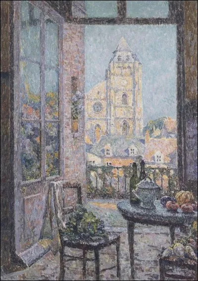 Quel peintre pointilliste a représenté cette porte-fenêtre ouverte ?