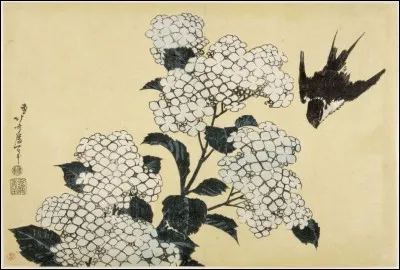Qui a peint "Hortensias et hirondelles" ?