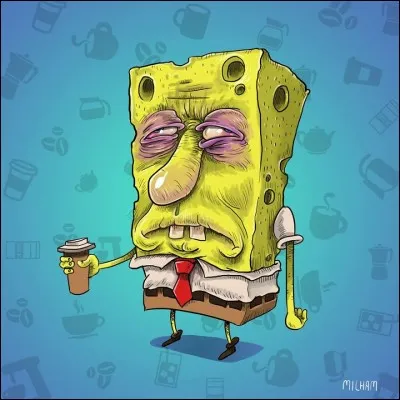 Depuis un incident au Krusty Krab, Bob l'éponge travaille deux fois plus que la normale. Le pauvre, voyez comment il a l'air fatigué. Il ne fait même plus attention à Gary...