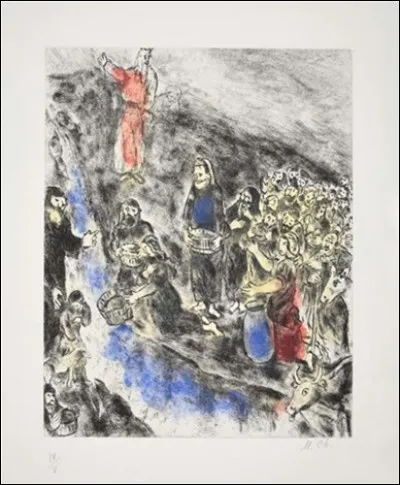 A qui appartient cette oeuvre représentant "Moïse faisant jaillir l'eau du rocher" ?