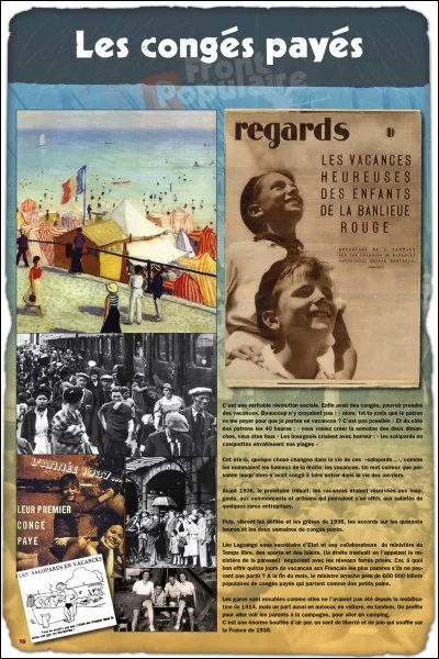 Le Front populaire (1936-1938) est &agrave; l'origine de plusieurs r&eacute;formes. Lesquelles ?