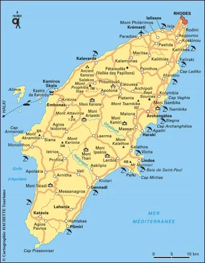 Je baigne l'île de Rhodes :