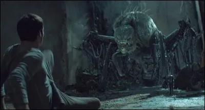 Minho et lui mettent Alby en sécurité. Ils se retrouvent face à un monstre. Comment Thomas parvient-il à le tuer ?