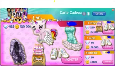 Le prix du VIP le plus cher est...