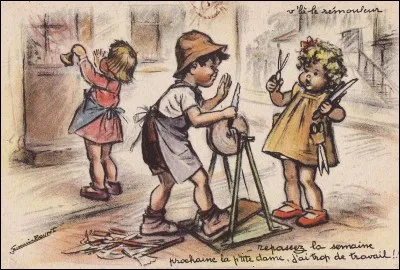 De quoi se servait le rémouleur ayant pour fonction d'aiguiser tout ustensile tranchant et coupant, y compris poignards et épées ?