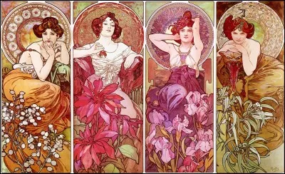 Quel artiste, de style Art nouveau, a créé cette série ayant pour thème les pierres précieuses ?