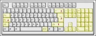 Sur ce clavier la touche "Majuscule" a quel numéro ?