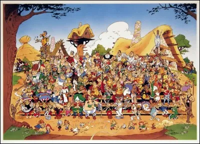 Wow ! Même les Romains et les Pirates ont été invités ! En plus de nos amis, j'ai reconnu Anglaigus, Courdetenis, Tulius Detritus, Duplicata, Prolix, Zérozerosix, sans oublier Cléopâtre et Jules.
Avec quel Gaulois sont-ils tous en relation ?