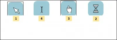 Sur l'image ci-dessus, quel est le pointeur qui apparaît lorsque nous écrivons sur "Word" ?