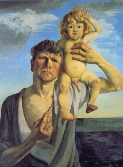 De qui est cet autoportrait avec son fils ?