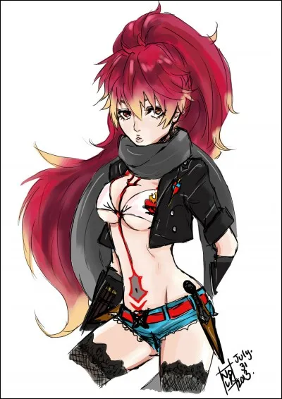 Sa spécialité est le maniement de sabres enchantés qu'elle dissimule grâce à ses tatouages, qui est-elle ?